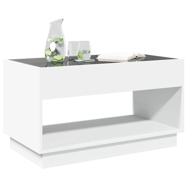 vidaXL Table basse avec LED Infinity Blanc 90x50x50 cm