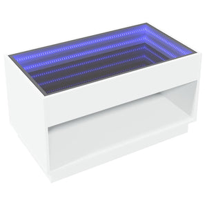 vidaXL Table basse avec LED Infinity Blanc 90x50x50 cm