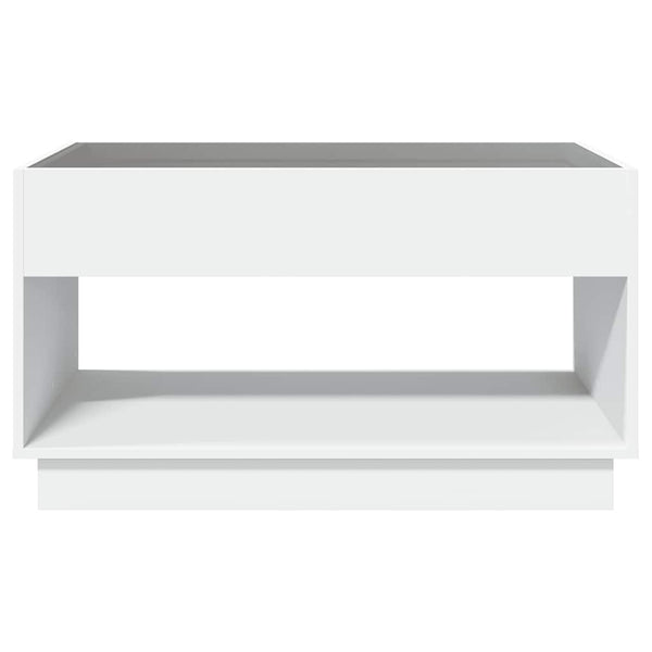 vidaXL Table basse avec LED Infinity Blanc 90x50x50 cm