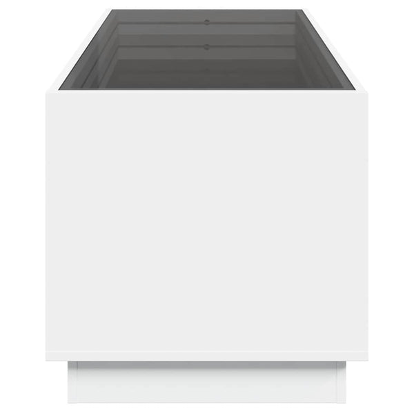 vidaXL Table basse avec LED Infinity Blanc 90x50x50 cm