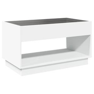 vidaXL Table basse avec LED Infinity Blanc 90x50x50 cm