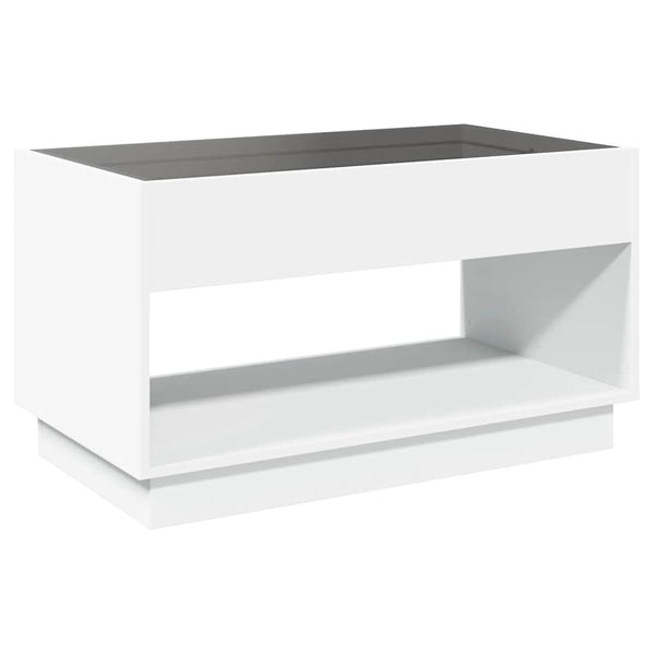 vidaXL Table basse avec LED Infinity Blanc 90x50x50 cm
