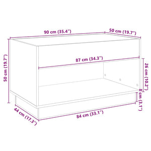 vidaXL Table basse avec LED Infinity Noir 90x50x50 cm
