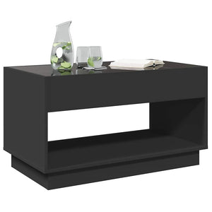 vidaXL Table basse avec LED Infinity Noir 90x50x50 cm