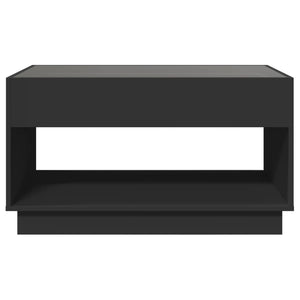vidaXL Table basse avec LED Infinity Noir 90x50x50 cm