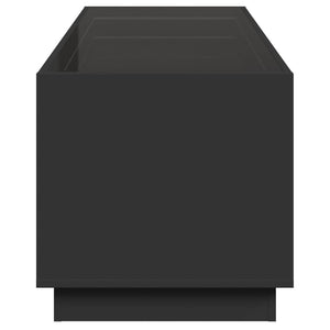 vidaXL Table basse avec LED Infinity Noir 90x50x50 cm