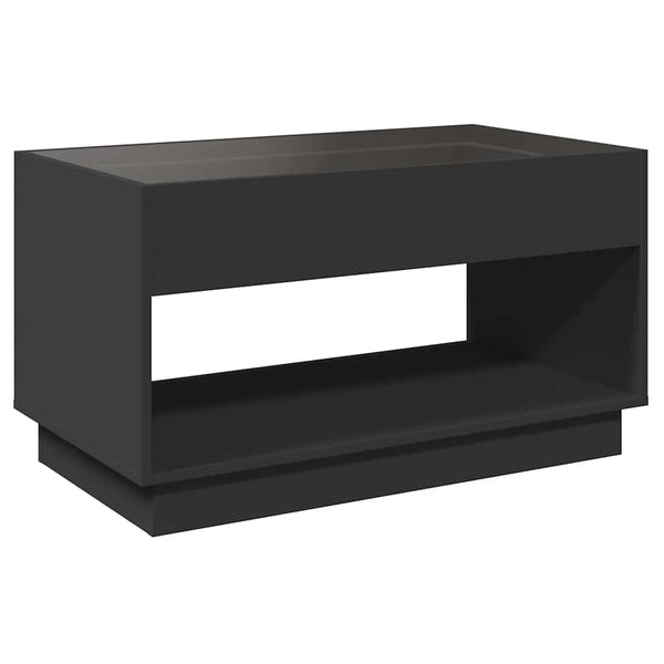 vidaXL Table basse avec LED Infinity Noir 90x50x50 cm