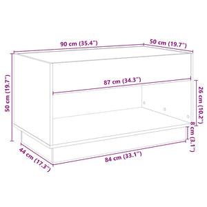vidaXL Coffee Table with Infinity LED Sonoma Oak 90x50x50 cm