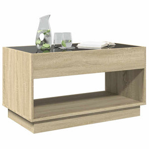 vidaXL Coffee Table with Infinity LED Sonoma Oak 90x50x50 cm