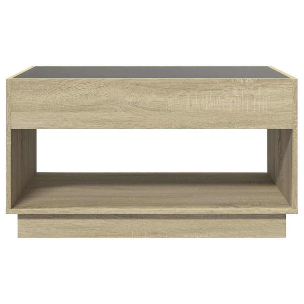 vidaXL Coffee Table with Infinity LED Sonoma Oak 90x50x50 cm