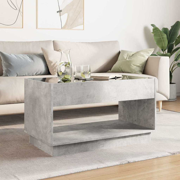Couchtisch Betongrau mit Infinity-LED 90x50 cm