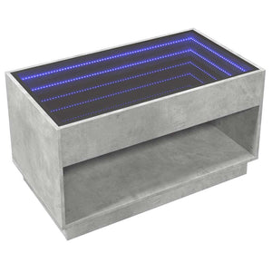 Couchtisch Betongrau mit Infinity-LED 90x50 cm