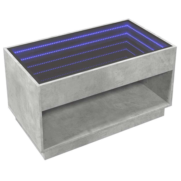 Couchtisch Betongrau mit Infinity-LED 90x50 cm