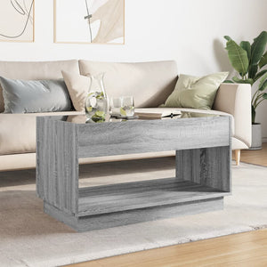 vidaXL Table basse avec LED Infinity Gris Sonoma 90x50x50 cm