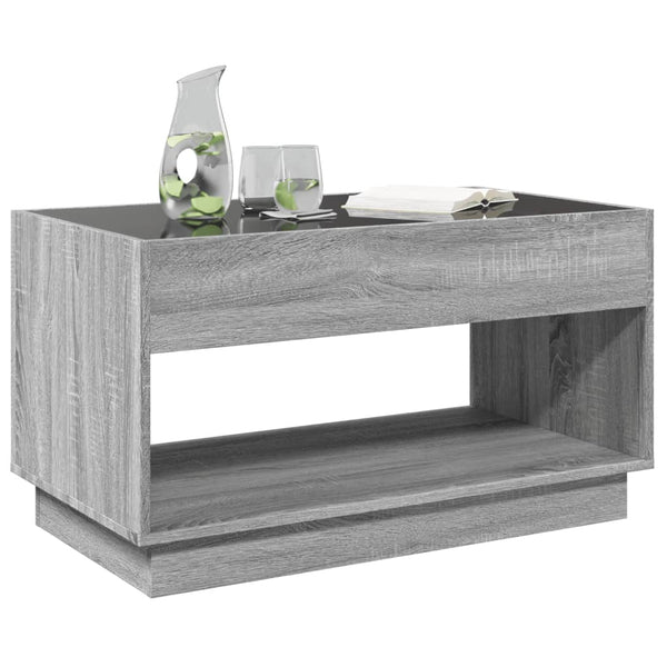 vidaXL Table basse avec LED Infinity Gris Sonoma 90x50x50 cm