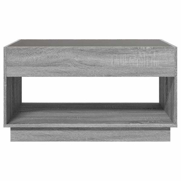 vidaXL Table basse avec LED Infinity Gris Sonoma 90x50x50 cm