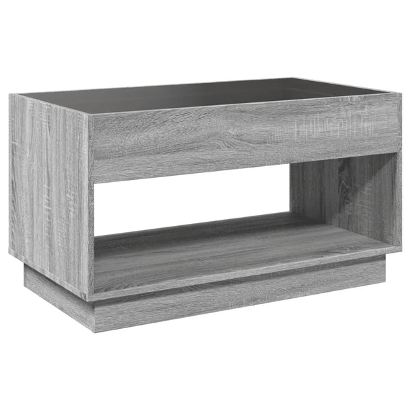 vidaXL Table basse avec LED Infinity Gris Sonoma 90x50x50 cm