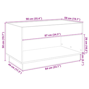 vidaXL Coffee Table with Infinity LED Brown Oak-Look 90x50x50 cm