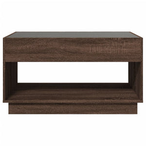 vidaXL Coffee Table with Infinity LED Brown Oak-Look 90x50x50 cm