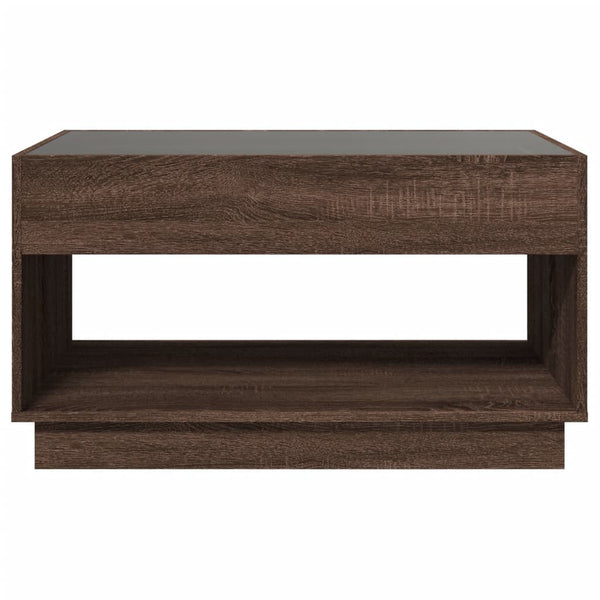 vidaXL Coffee Table with Infinity LED Brown Oak-Look 90x50x50 cm