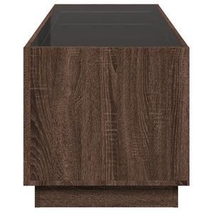 vidaXL Coffee Table with Infinity LED Brown Oak-Look 90x50x50 cm