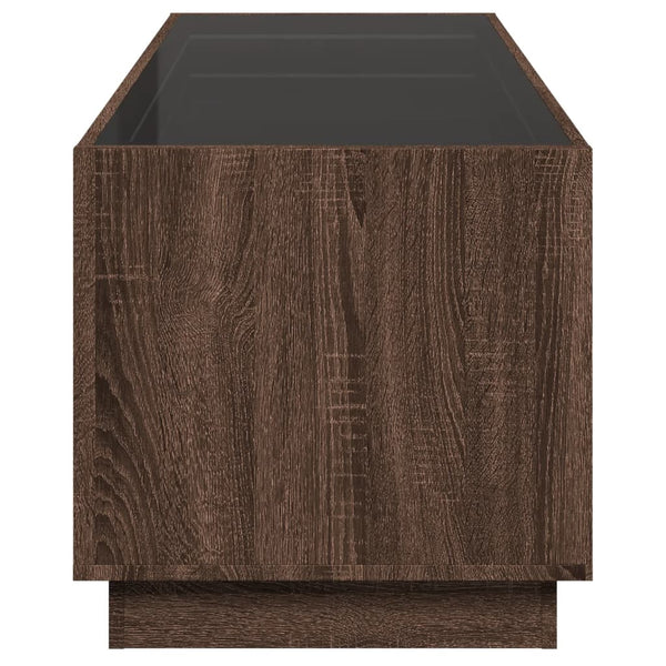vidaXL Coffee Table with Infinity LED Brown Oak-Look 90x50x50 cm