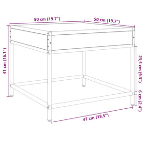 vidaXL Table basse avec LED Infinity Noir 50x50x41 cm