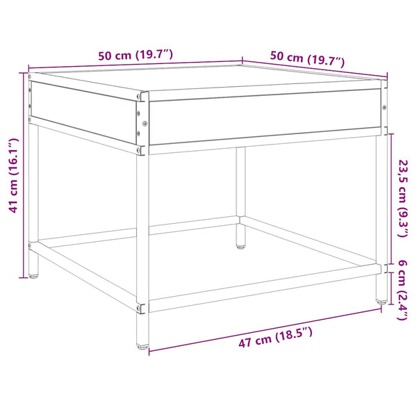 vidaXL Table basse avec LED Infinity Noir 50x50x41 cm