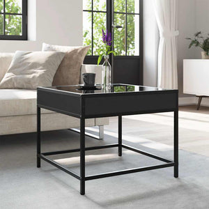 vidaXL Table basse avec LED Infinity Noir 50x50x41 cm