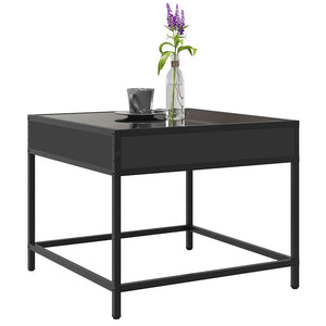 vidaXL Table basse avec LED Infinity Noir 50x50x41 cm