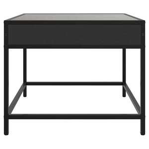 vidaXL Table basse avec LED Infinity Noir 50x50x41 cm