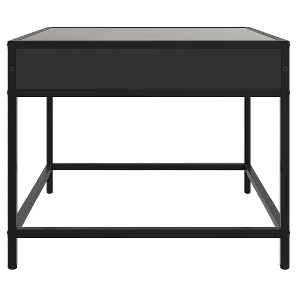 vidaXL Table basse avec LED Infinity Noir 50x50x41 cm