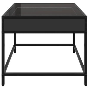 vidaXL Table basse avec LED Infinity Noir 50x50x41 cm