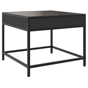 vidaXL Table basse avec LED Infinity Noir 50x50x41 cm