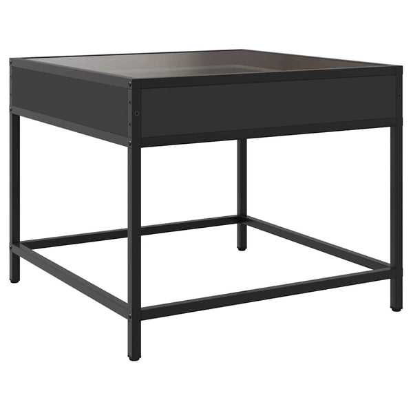 vidaXL Table basse avec LED Infinity Noir 50x50x41 cm