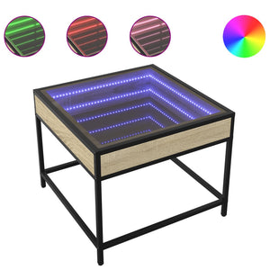 vidaXL Table basse avec LED infini Chêne Sonoma 50x50x41 cm