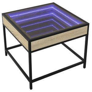 vidaXL Table basse avec LED infini Chêne Sonoma 50x50x41 cm