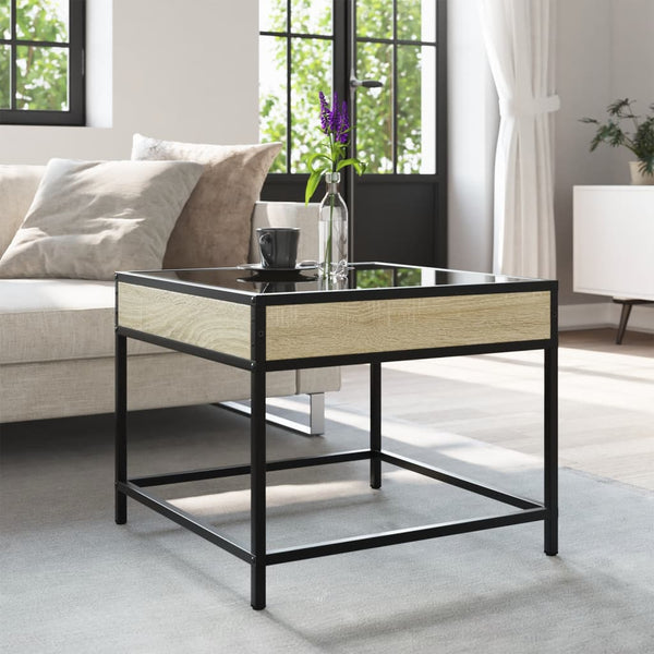 vidaXL Table basse avec LED infini Chêne Sonoma 50x50x41 cm