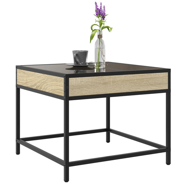vidaXL Table basse avec LED infini Chêne Sonoma 50x50x41 cm