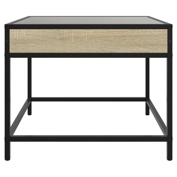 vidaXL Table basse avec LED infini Chêne Sonoma 50x50x41 cm