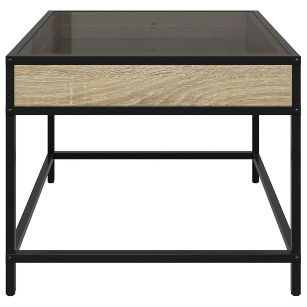 vidaXL Table basse avec LED infini Chêne Sonoma 50x50x41 cm