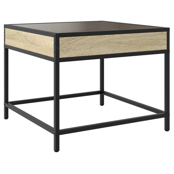 vidaXL Table basse avec LED infini Chêne Sonoma 50x50x41 cm