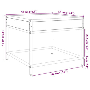 vidaXL Coffee Table with Infinity LED Smoked Oak 50x50x41 cm