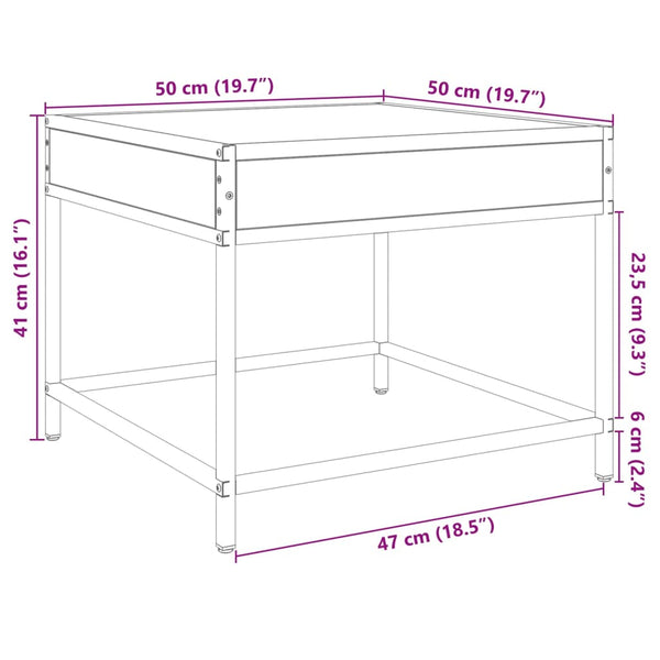 vidaXL Coffee Table with Infinity LED Smoked Oak 50x50x41 cm