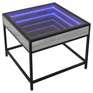vidaXL Table basse avec LED Infinity gris Sonoma 50x50x41 cm