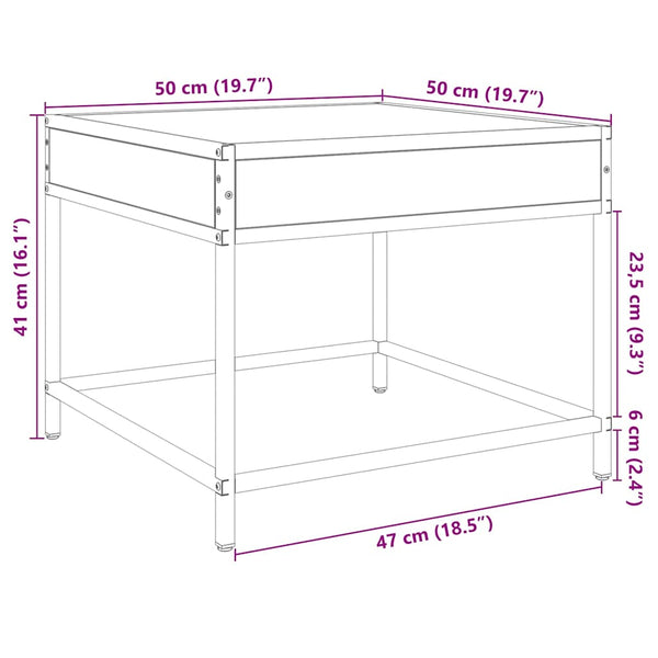 vidaXL Table basse avec LED Infinity gris Sonoma 50x50x41 cm