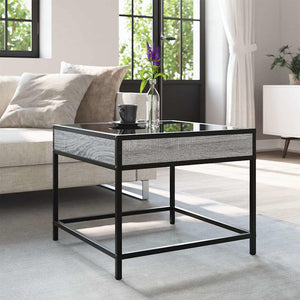 vidaXL Table basse avec LED Infinity gris Sonoma 50x50x41 cm