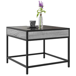 vidaXL Table basse avec LED Infinity gris Sonoma 50x50x41 cm