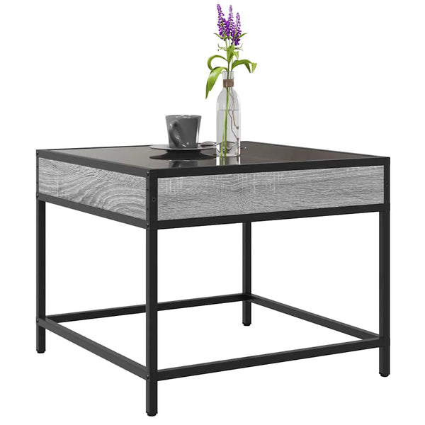 vidaXL Table basse avec LED Infinity gris Sonoma 50x50x41 cm