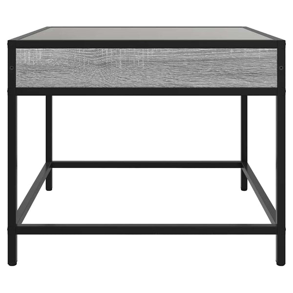 vidaXL Table basse avec LED Infinity gris Sonoma 50x50x41 cm